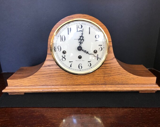 1930's Howard Miller Oak Mantel Clock Deluxe Chiming Keywound Etsy