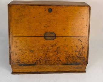 Antique Victorian Oak Tabletop Stationery Cabinet/Desk - Circa 1880 -1900