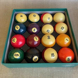 Vintage Pool Balls by Aramith of Belgium-Complete Set including Cue Ball