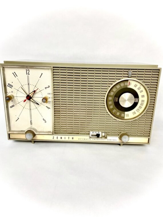 1950's Zenith AM / FM Radio Alarm Clock Model L727 Vacuum Etsy UK