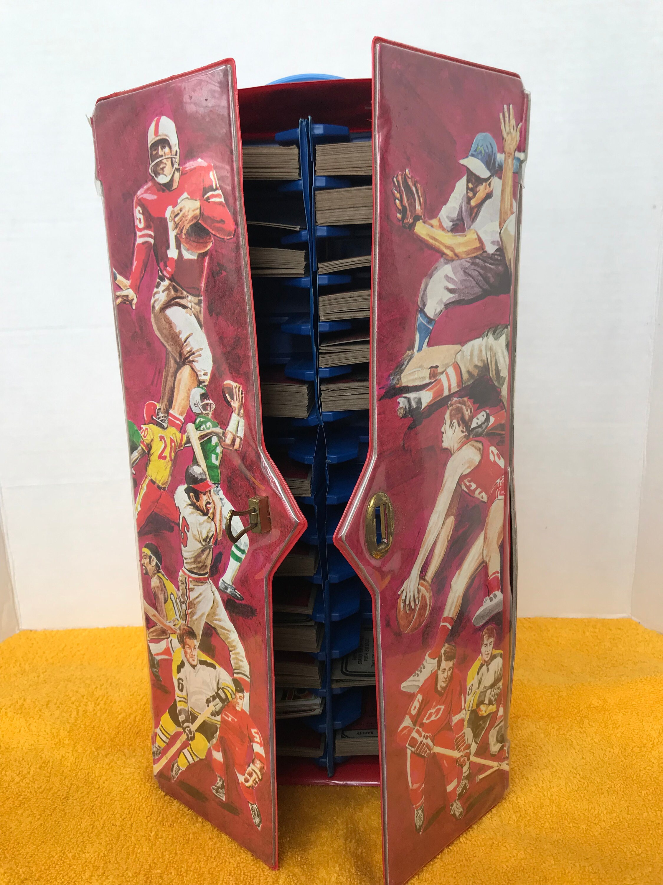 Vintage Super Sports Card Locker Tarjetas de caso y fútbol Etsy