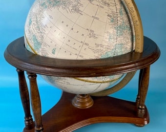Crams 12 Inch Imperial World Globe with Maplewood Stand