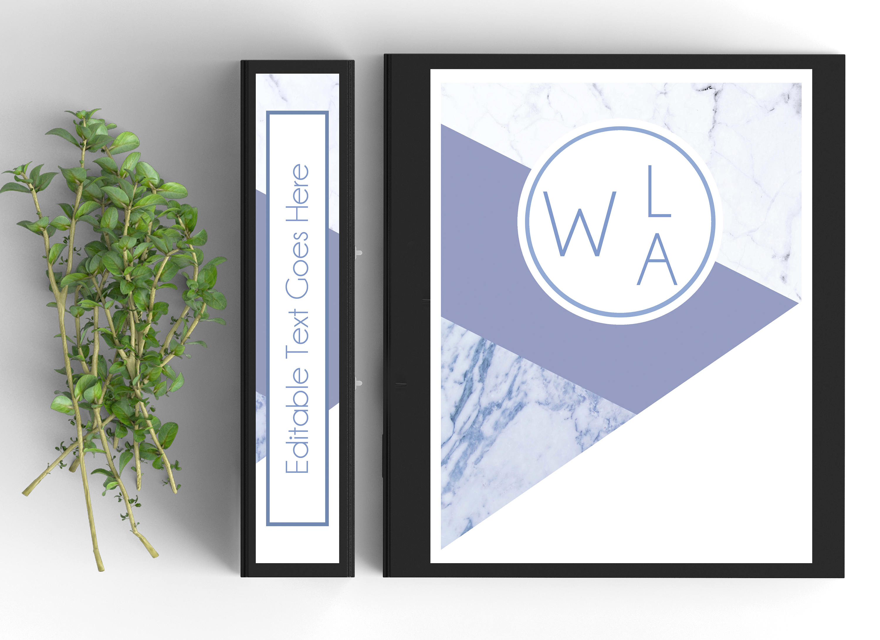 Marble Binder Cover set of 2 personalized Binder Inserts and Spines 8 ...