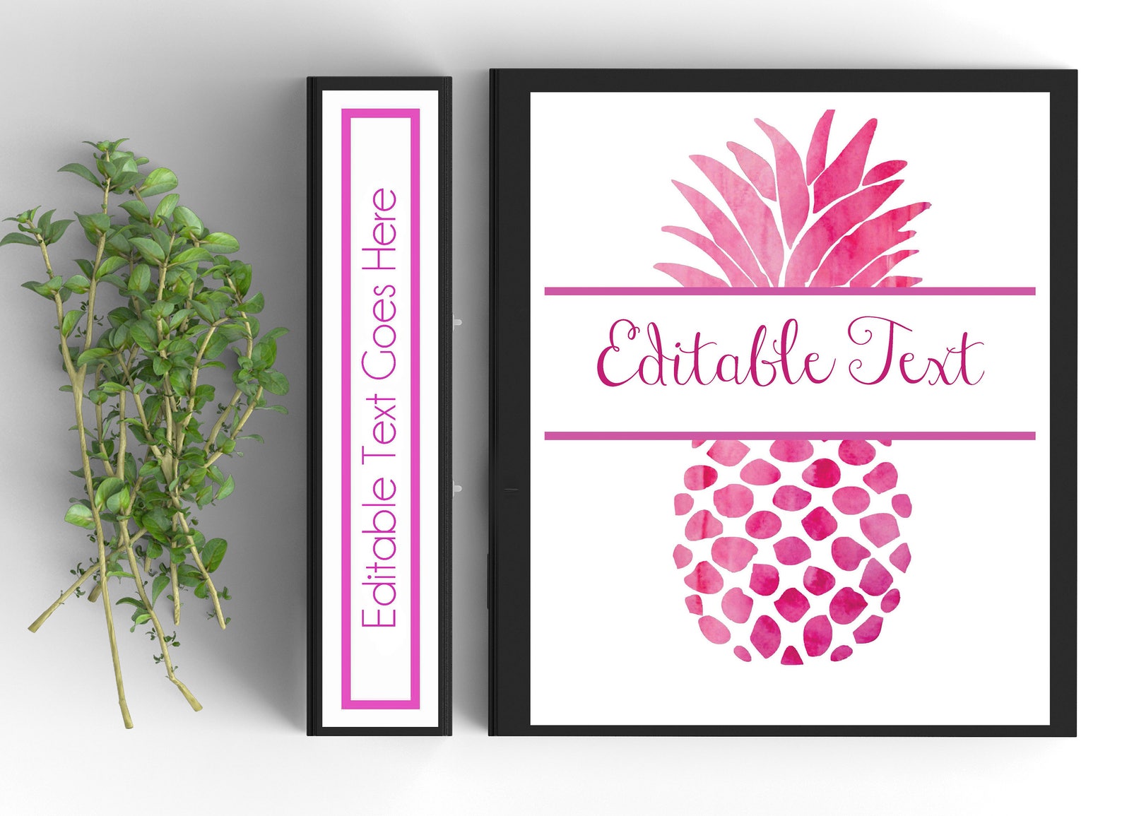 Pineapple Binder Coverpersonalized Binder Inserts and Spines Etsy