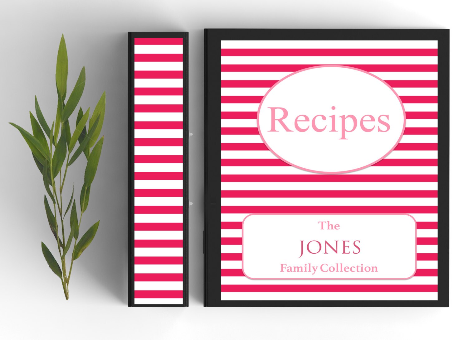 23 Page Pink Recipe Book PRINTABLE MATCHING Spines and Back Etsy