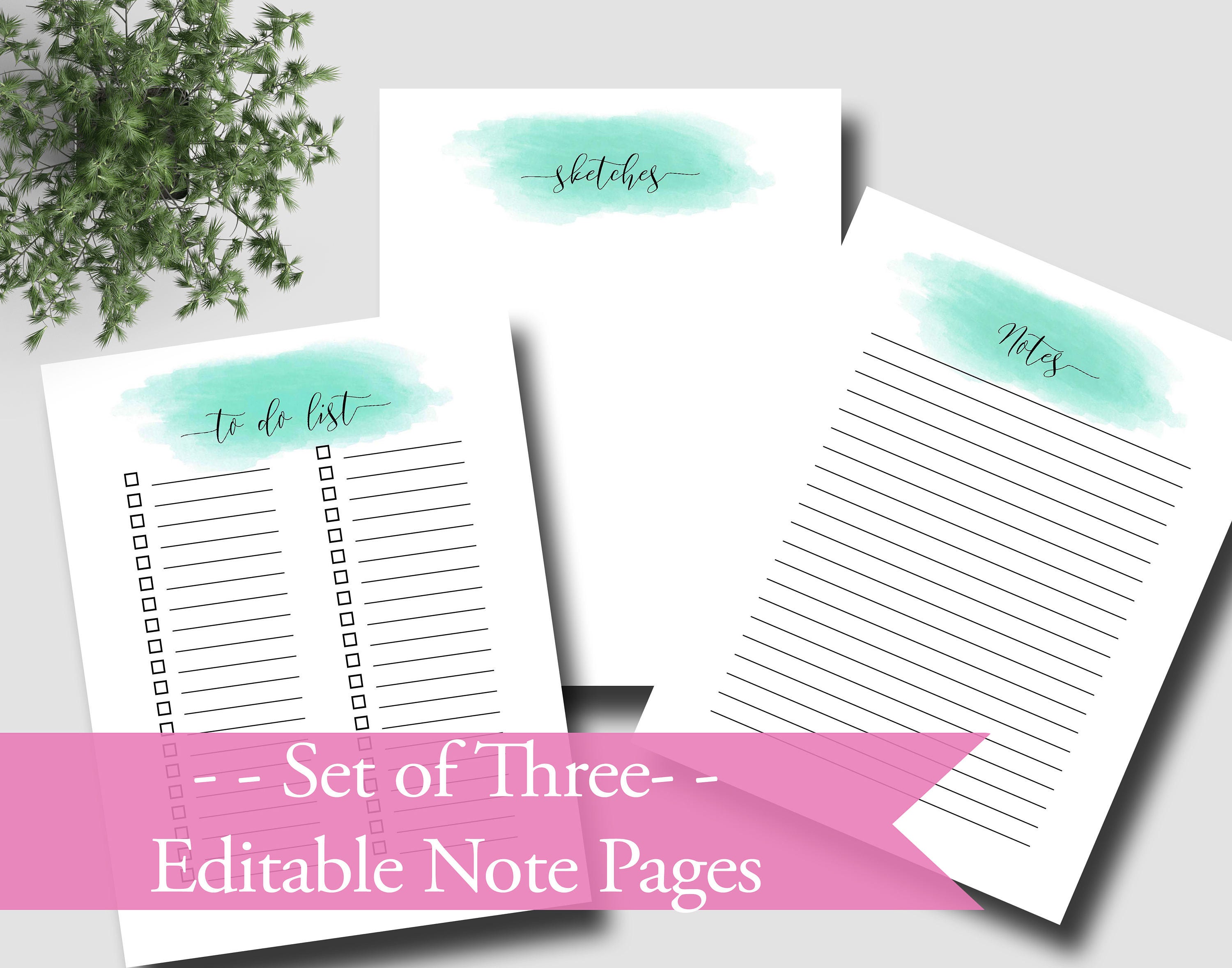 Printable Notes Set To-do List Sketches Notes Editable - Etsy