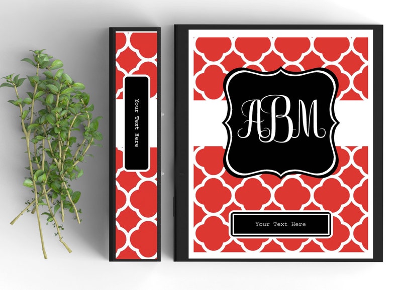 Monogram Binder Coverpersonalized Binder Inserts and Spines Etsy