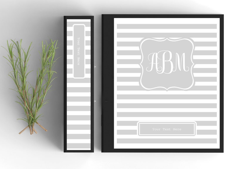 Monogram Binder Coverpersonalized Binder Inserts and Spines Etsy