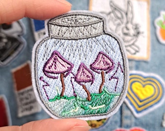 Mushroom Jar Iron On Patch