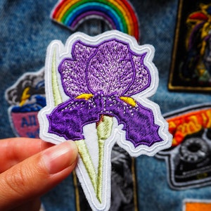 Iris Embroidered Iron on Patch