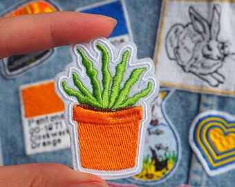 Mini Pot Plants - Ferns. Two to choose from! Stitched in the UK