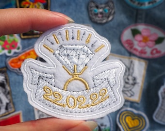 Custom Engagement Date Embroidered Iron on Patch