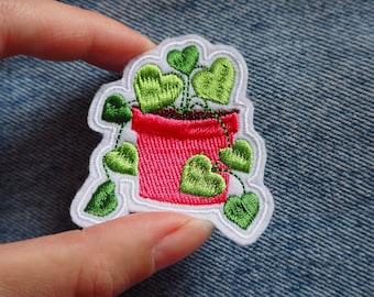 Mini Pot Plant Iron on Patches - Three to choose from.