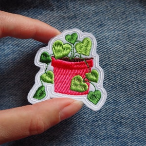 Mini Pot Plant Iron on Patches - Three to choose from.