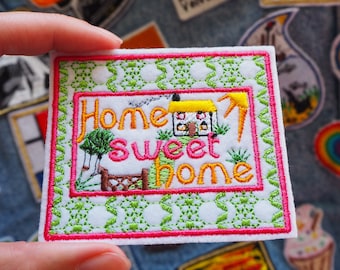 Home Sweet Home Gestickter Aufnäher zum Aufbügeln.