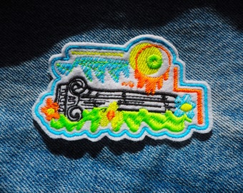 Neon Reality Embroidered Iron on Patch