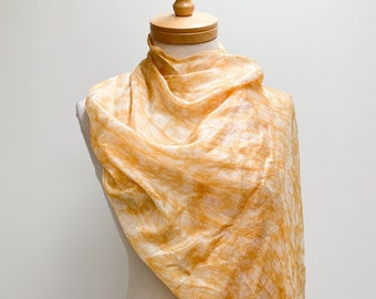 Gele zijden sjaal/lichtgewicht sjaal/zijden sjaal vrouwen/cadeaus voor haar/cadeaus voor moeder/sjaals voor vrouwen/levendige outfits/regenboog