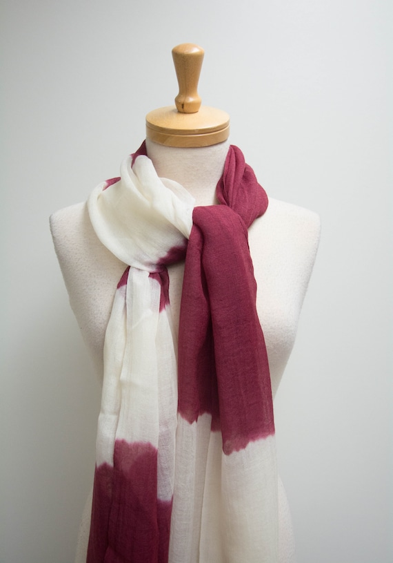 Maroon and white scarf sales