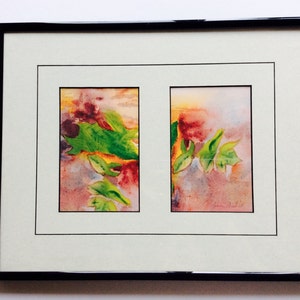 Water color prints, framed abstract art, double framed art, art prints of originals, signed prints, inspired by conservatory botanicals