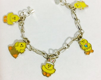 Little Peeps Kinderarmband, Kinderarmband, gelbes Armband, 4 bis 6 Jahre, Ostern Armband, Frühlingsoutfit, Osternest Geschenk