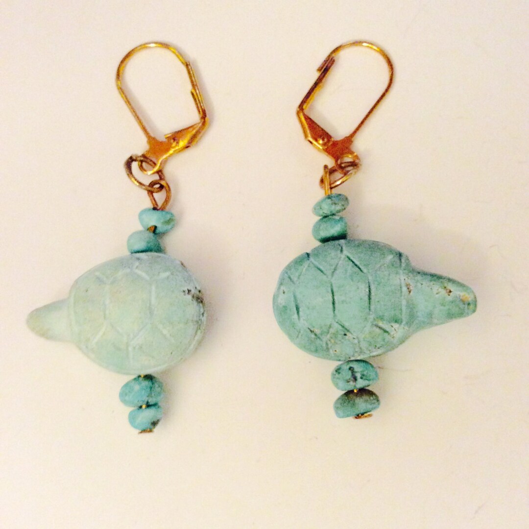 Turquoise Turtle Earrings, Turquoise Earrings, Tortoise Jewelry, Mother ...