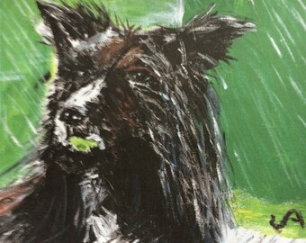 border collie art, dog lovers,  border collie print, dog art, JeriAielloartstore, James Aiello artist,USA handmade, dog lovers,black green