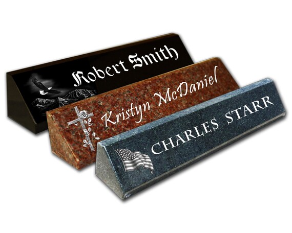 Custom Granite Desk Office Desk Name Plate Laser Etched Etsy