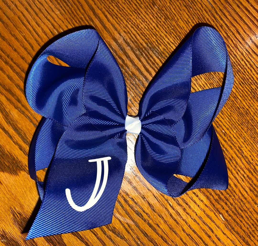 Monogram Hair Bow Initial Bow Name Bow Name Hair Bow Vinyl Etsy