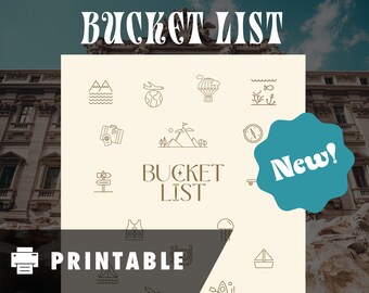 Ultimate Bucket List Planner: Inspiration and Checklist!! - INSTANT DOWNLOAD - Printable pdf