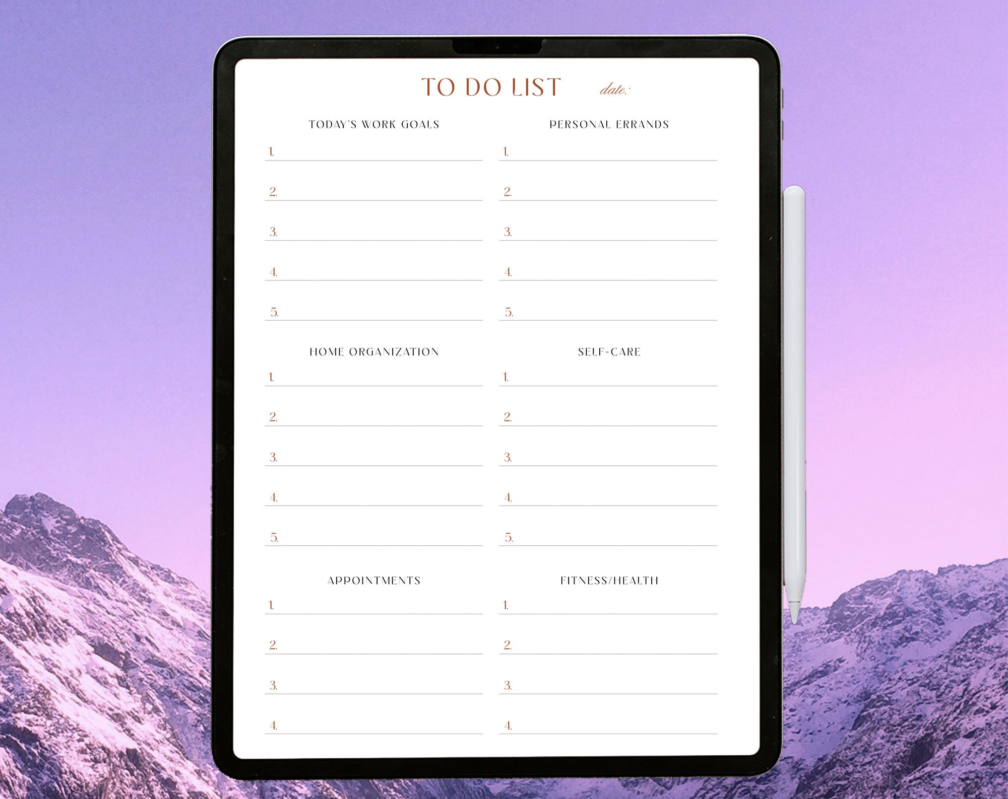 Daily to Do Worksheet Made for Good Notes - INSTANT DOWNLOAD - Pdf - Etsy