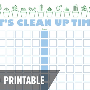 Clean Up Chart INSTANT DOWNLOAD - Printable jpg