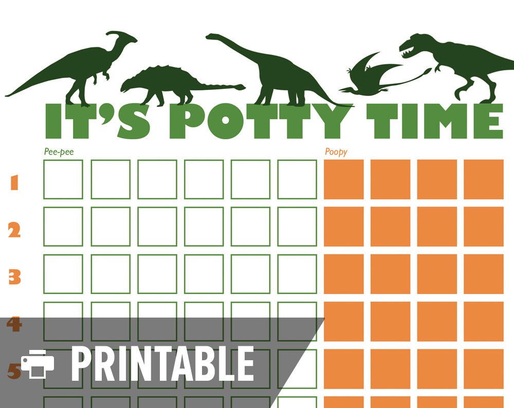 Potty Training Chart Dinosaur It s Potty Time INSTANT DOWNLOAD