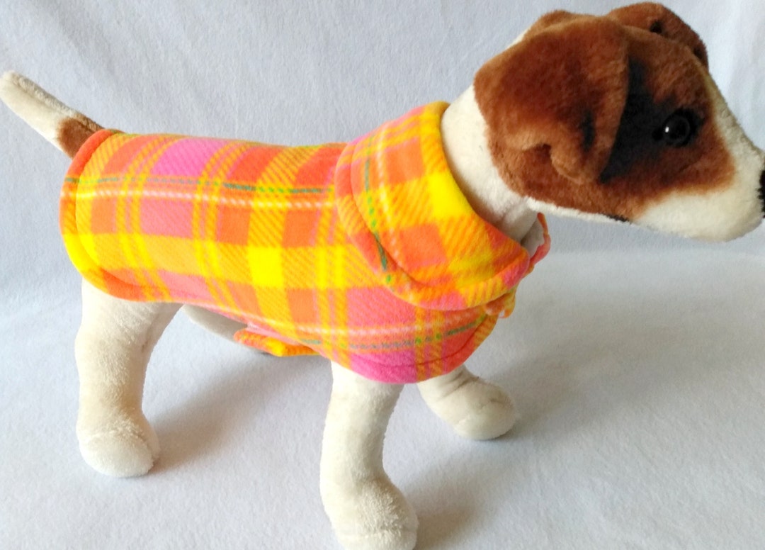 Dog or Cat Fleece Sweater Coat Jacket Cheery Tangerine Orange, Yellow