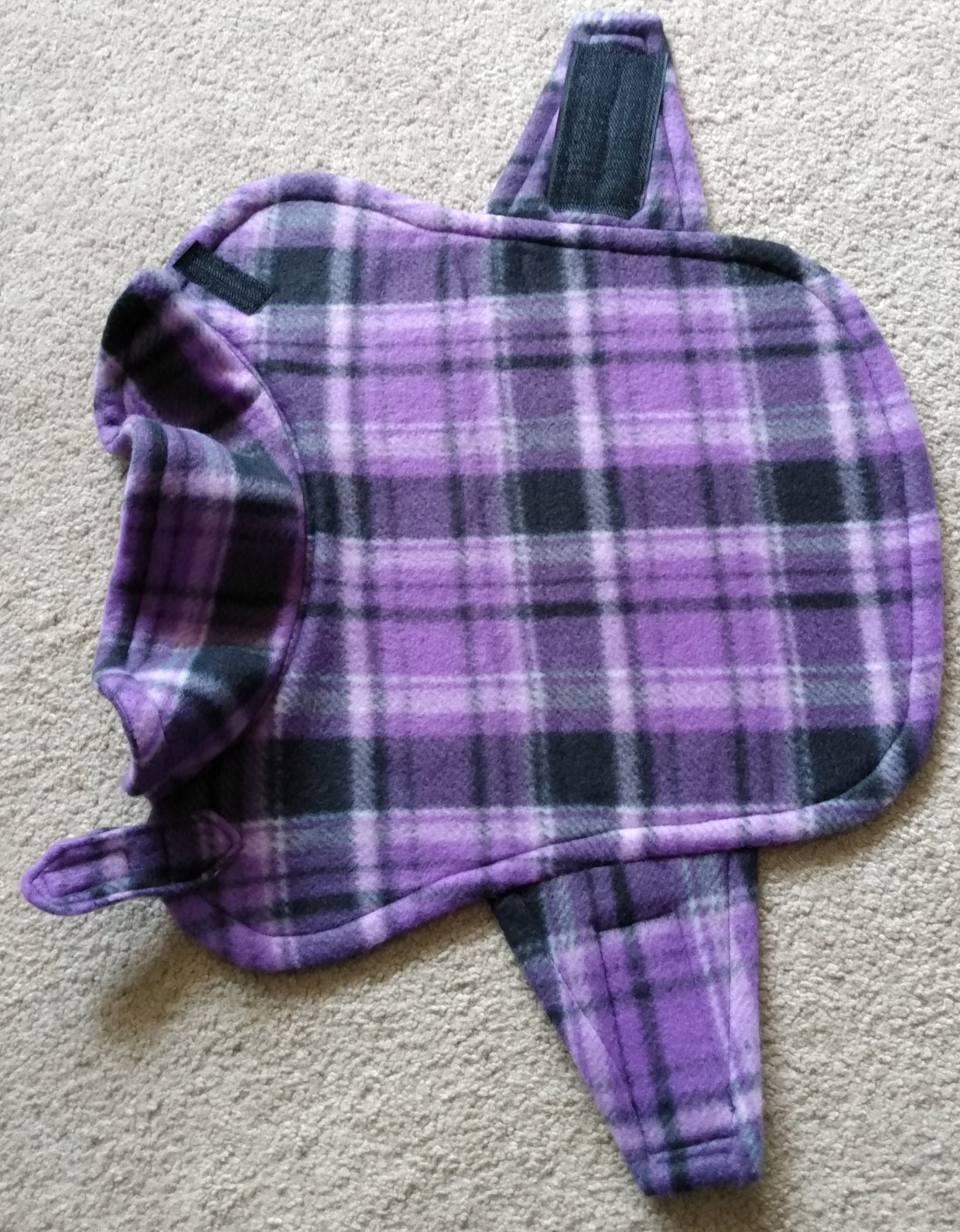 Dog or Cat Fleece Sweater Coat Jacket Black & Purple Plaid Etsy