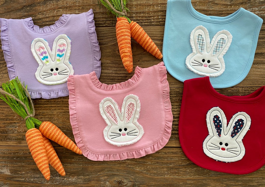 Baby's First Easter Easter Bib Bunny Bib Easter Baby Gift Etsy