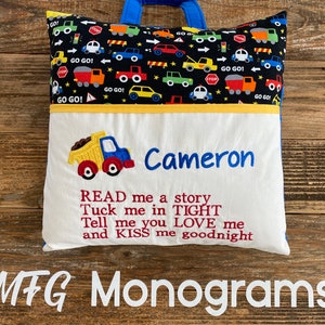 Transportation themed reading pillow