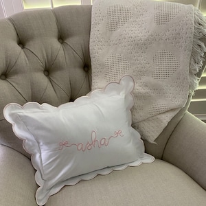 Personalized White  Cotton Pillow   New Baby Gift  Nursery Pillow  Monogrammed Pillow for New Baby Baby Announcements