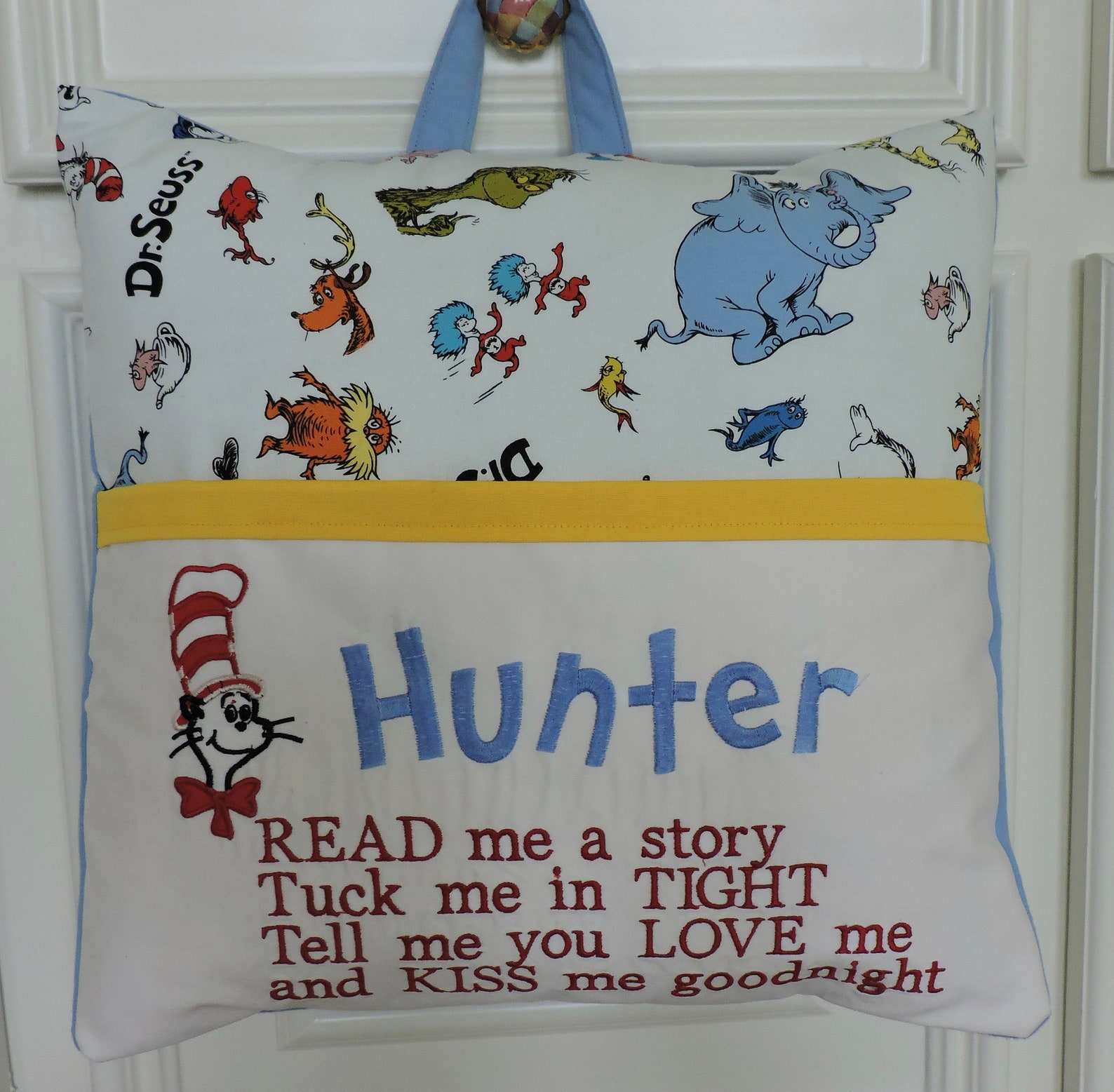 Personalized Dr. Seuss Reading Pillow With Pocket Etsy