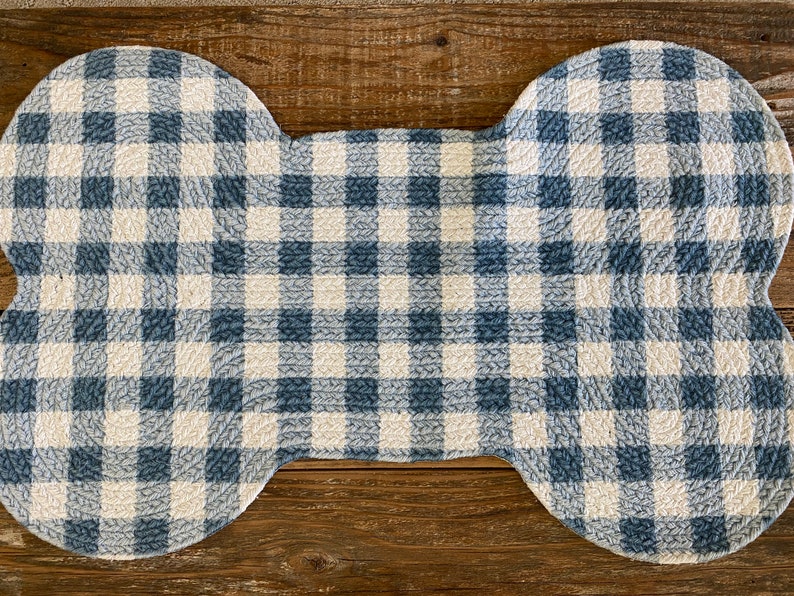 Personalized Dog Placemat Larger SizeNew Pet Gift blue check