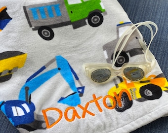 ChildTruckLoverTruckBeachTowelPersonalizedTruckGiftPersonalizedChildBeachTowelBig BrotherLittleBrother