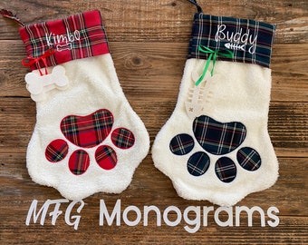 Cat Christmas Stocking Dog Christmas Stocking Pet Personalized Christmas Stocking