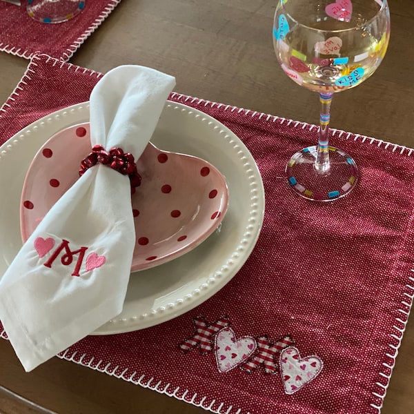 Valentine Placemats Etsy