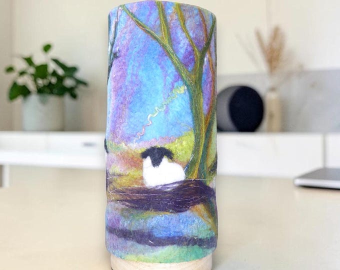Small Felted Lamp (tall, sheep)