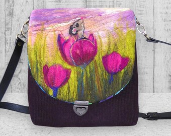 Handmade felted shoulder bag (eshb12)