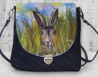 Handmade felted shoulder bag (eshb14)