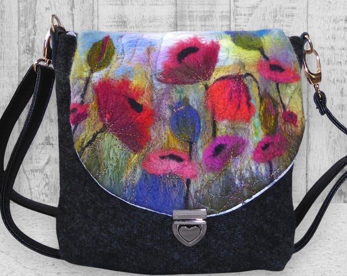 Handmade felted shoulder bag (eshb11)