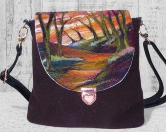 Handmade felted shoulder bag (eshb10)