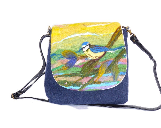 Handmade felted shoulder bag (eshb12)