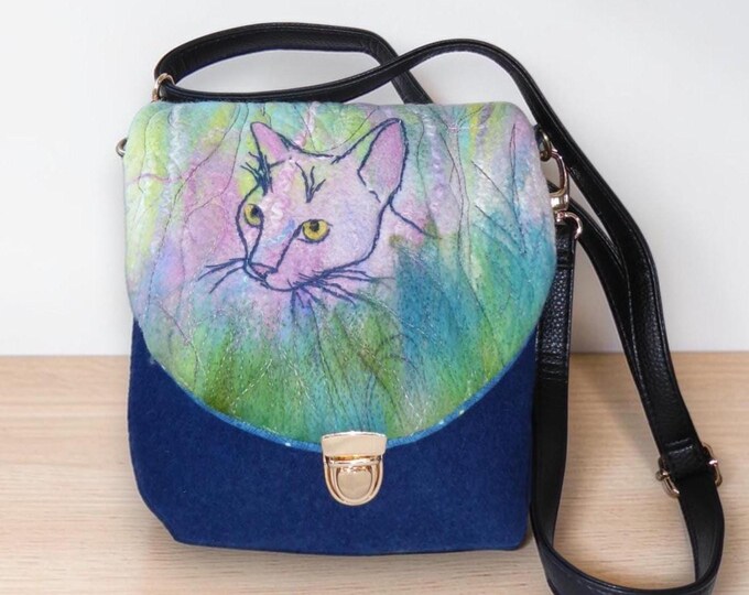 Handmade felted shoulder bag (eshb41)