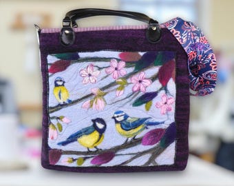 Large handmade felted bag (lemb1)